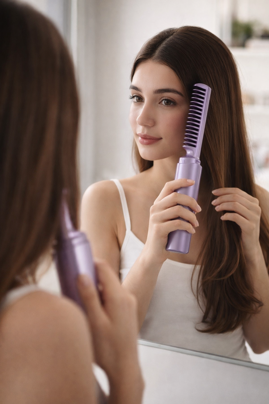 Cordless Mini Hair Straightener Comb – Rechargeable & Travel Friendly