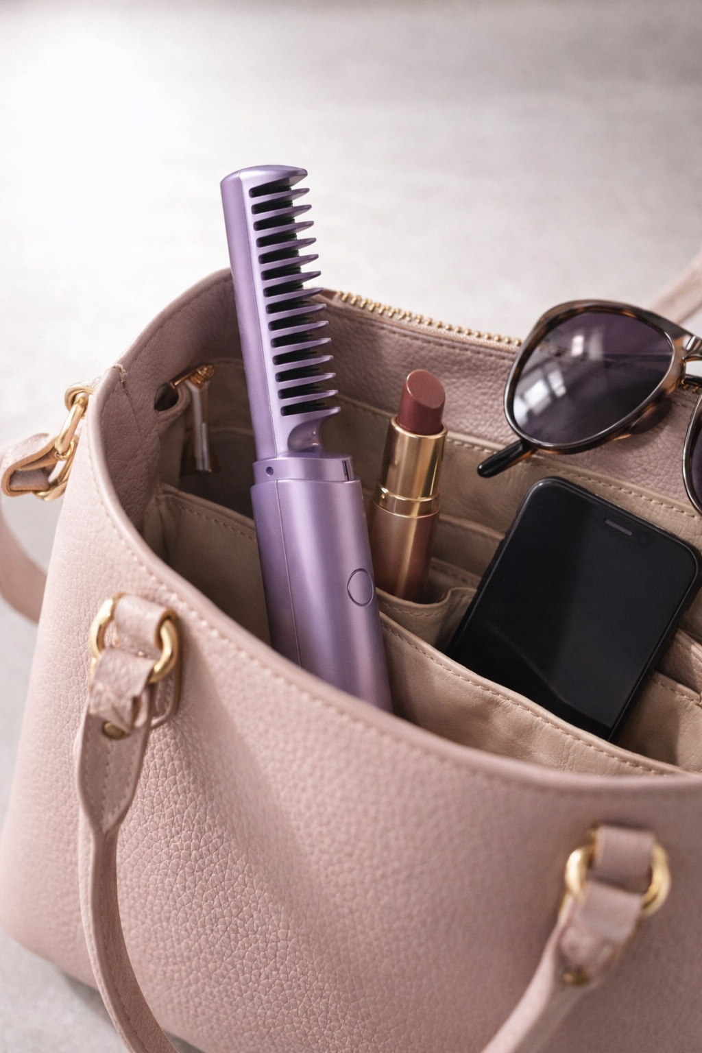 Cordless Mini Hair Straightener Comb – Rechargeable & Travel Friendly